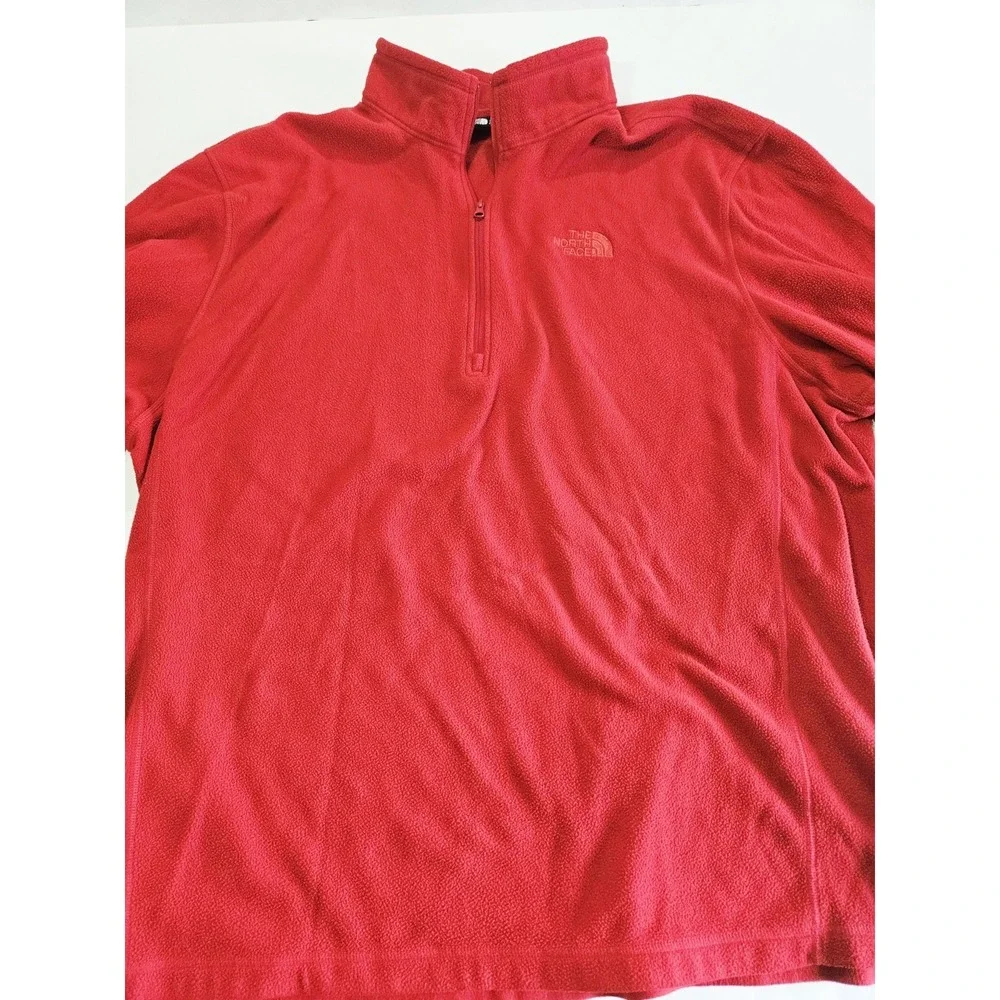 The North Face Fleece Pullover Men's Size 2XL 1/2‎ Zip Sweater Red Base Layer